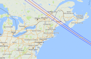 Path of total solar eclipse, July 20, 1963